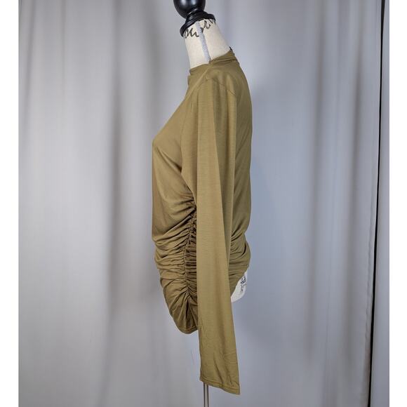 Rails Joelle Jersey Knit Ruched Long Sleeve Top Shirt Ochre Size XL - Picture 10 of 12